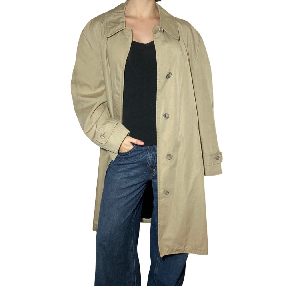 VTG Classic 'Alligator' Tan Trench Coat Overcoat Jacket Men's Vintage Coat - 46